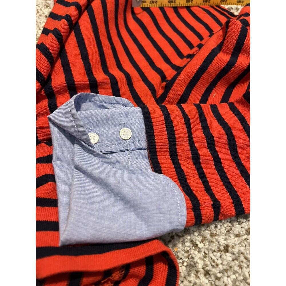 J. Crew Red Striped Boatneck X Small Blue coastal Nautical preppy Sweater - Picture 7 of 8